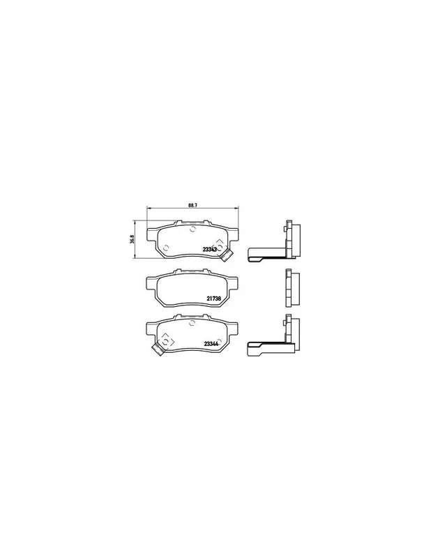 Últimas Unidades PASTILLA DE FRENO P28025 BREMBO - HONDA CIVIC Mk V Fastback (EJ, EK) - Eje trasero