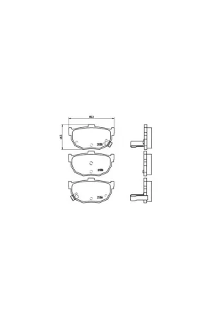 Premium PASTILLA DE FRENO P30003 BREMBO - HYUNDAI ELANTRA (XD) - Eje trasero