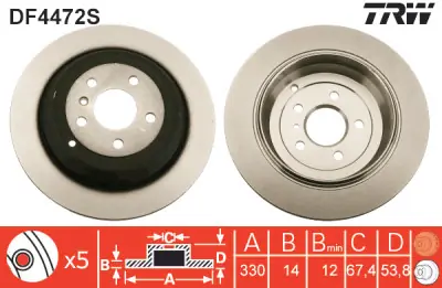 Juego de discos de freno TRW DF4472S TRW DF4472S (Sustituye a DF4472) Devolución Gratuita
