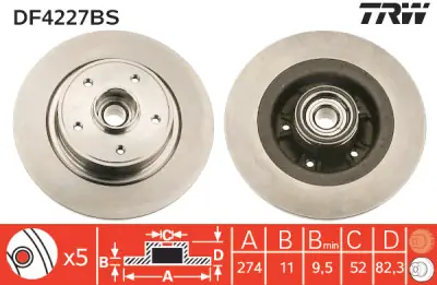 Bestseller Juego de discos de freno TRW DF4227BS TRW DF4227BS (Sustituye a DF4227)