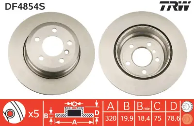 Últimas Unidades Juego de discos de freno TRW DF4854S TRW DF4854S