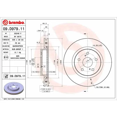 Disco de freno BREMBO 09.D979.11 Oferta Flash