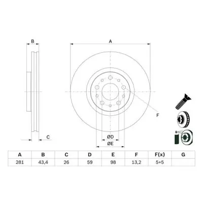 Popular Disco de freno BOSCH 0 986 479 G82 BOSCH 0 986 479 G82