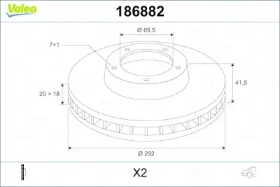 Disco de freno VALEO 186882 Compra Ahora