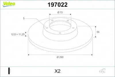 Disco de freno VALEO 197022 Auténtico