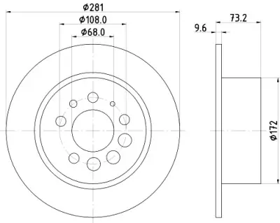 Disco de freno HELLA 8DD 355 100-891 Alta Calidad