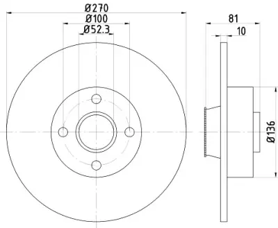 Disco de freno HELLA 8DD 355 123-271 (Sustituye a 8DD 355 113-491) Popular
