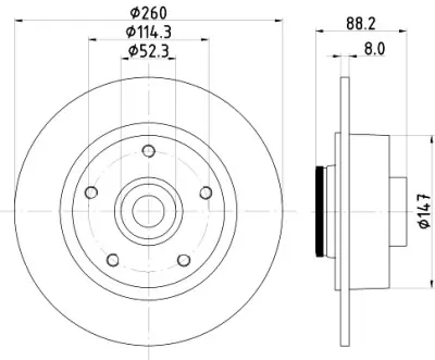 Descuento Disco de freno HELLA 8DD 355 123-341 (Sustituye a 8DD 355 120-081)