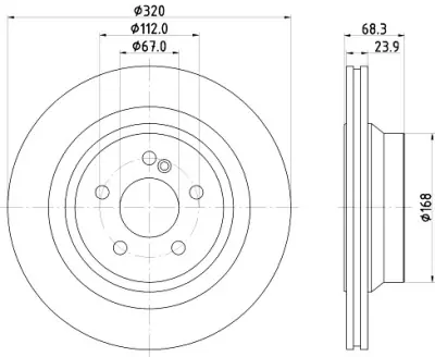 Disco de freno HELLA 8DD 355 122-951 (Sustituye a 8DD 355 122-961) Alta Calidad
