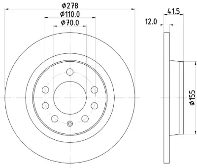 Premium Disco de freno HELLA 8DD 355 122-201
