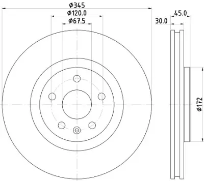 Disco de freno HELLA 8DD 355 132-621 Liquidación