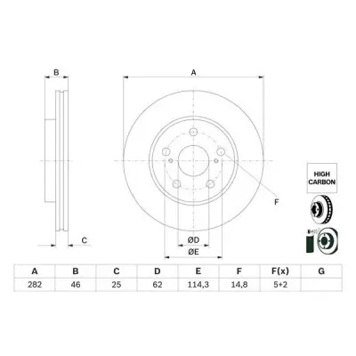 Disco de freno BOSCH 0 986 479 F92 BOSCH 0 986 479 F92 Precio De Fábrica