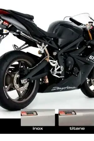 Silenciador de escape Yoshimura Oval Cone Titanio | Triumph 675 Daytona 2009-2012 Directo De Fábrica