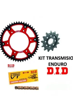 KIT DE TRANSMISION COMPLETO ENDURO DID VT2 - CORONA MIXTA - PIÑON ACERO Oferta De Temporada