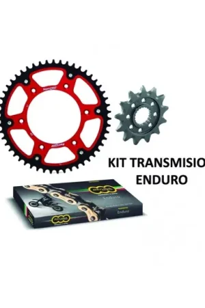 Profesional KIT DE TRANSMISION COMPLETO ENDURO REGINA ZRA - CORONA MIXTA - PIÑON ACERO