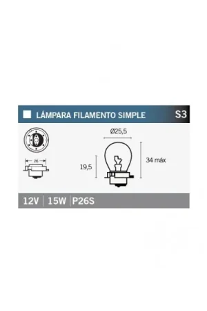 Precio De Oferta BOMBILLA 12V 15W P26S